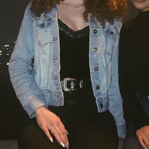 Distressed Light Wash Denim Jacket